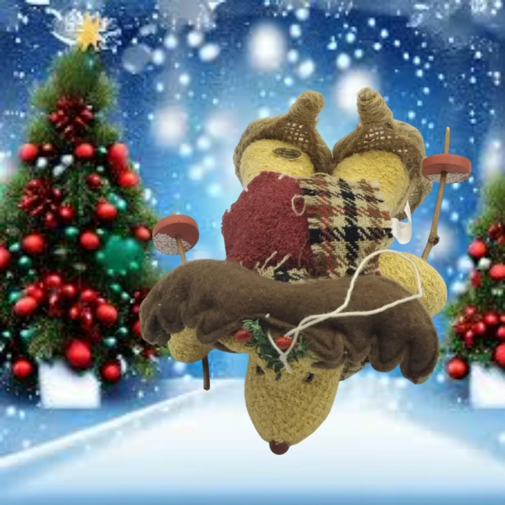 🎄10/$20. Stuffed Bear with Snow Shoes Christmas Ornament